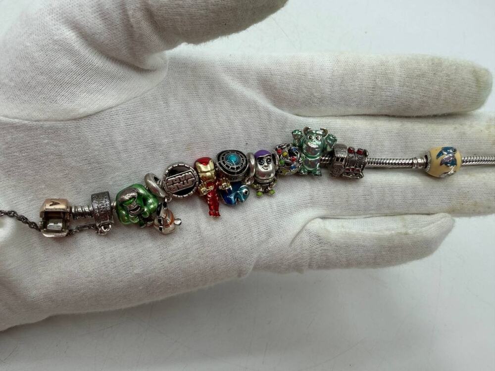 Pandora S925 ALE Sterling Silver Disney Marvel Star Wars Charm Bracelet 59.00g